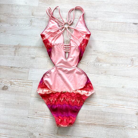 Abercrombie & Fitch Printed Cutout One Piece Swimsuit | Pink Size XS‎ - Picture 3 of 6